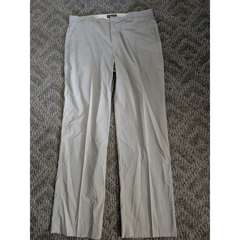 Banana Republic Stretch Mens 36R Gray Nylon Cotton Blend Dress Pants SUM 01